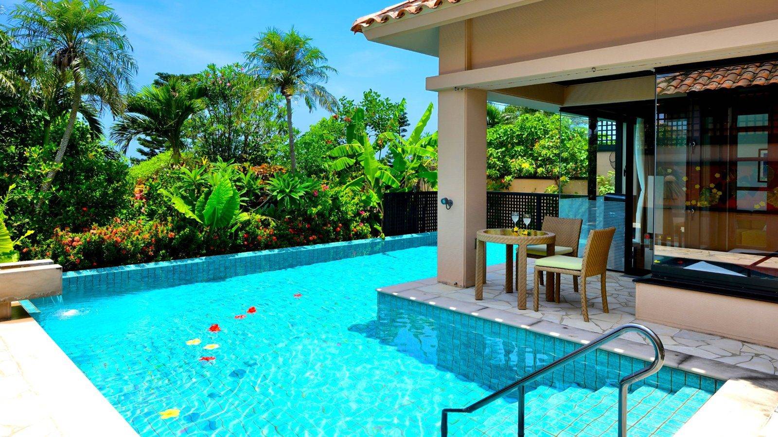 宮古島 Shigira Bayside Suite Allamanda泳池 villa 皇家套房的私人泳池