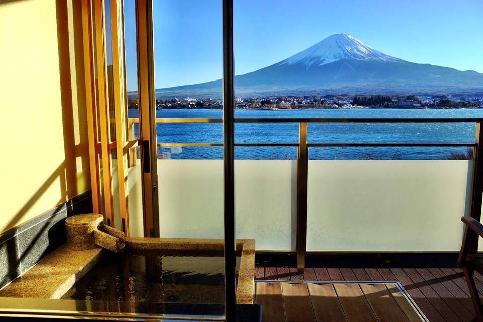 湖畔別邸 千一景面向富士山的客房露天風呂