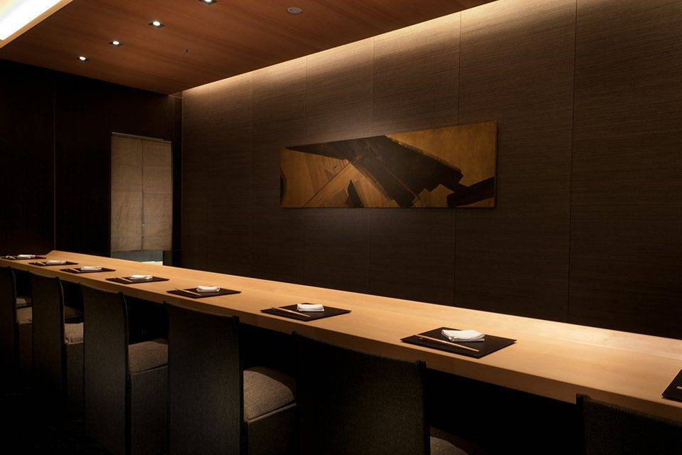 東京凱彼德東急大酒店日本料理水簾的木質吧檯