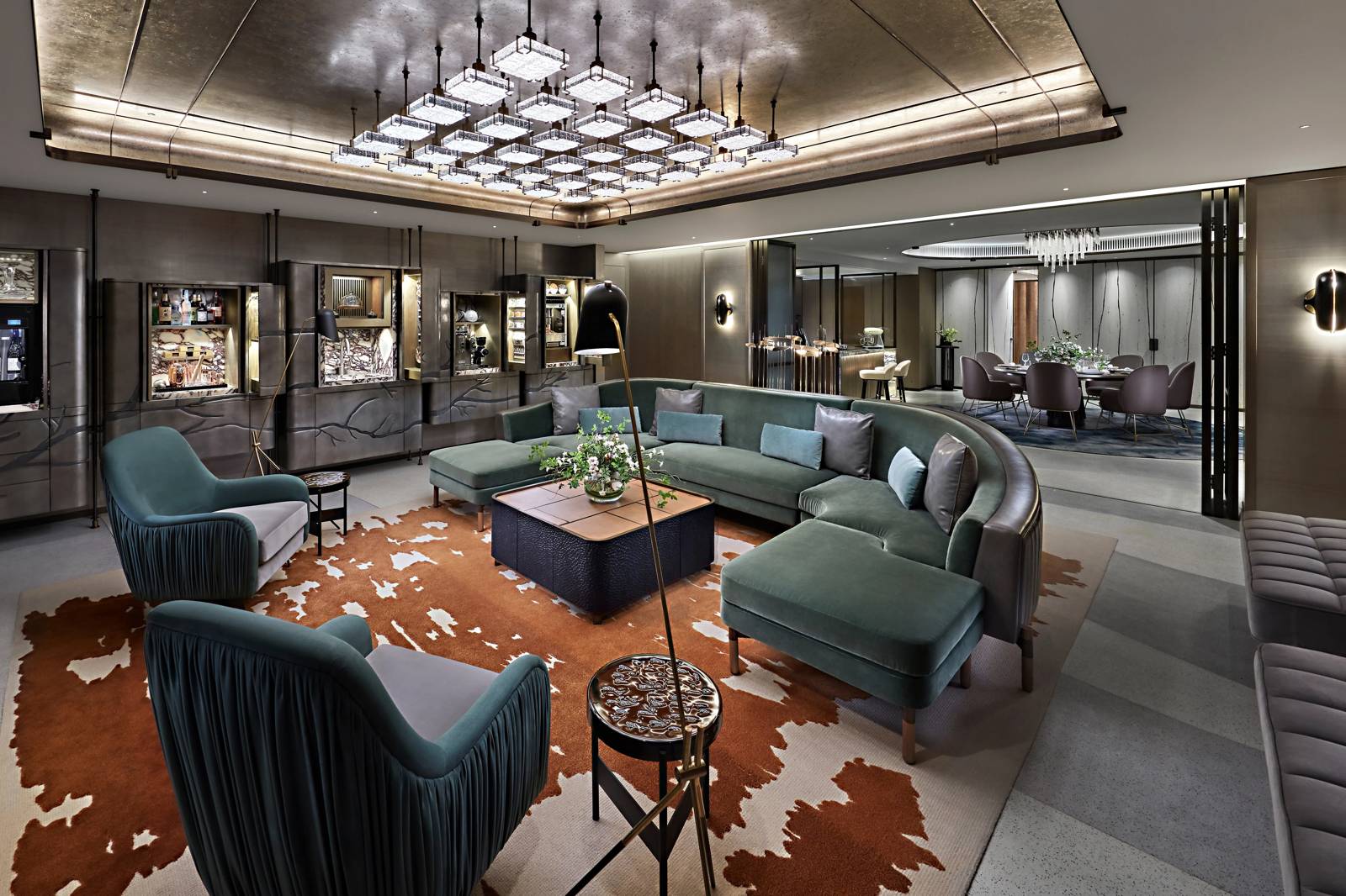 香港置地文華東方酒店 Entertainment Suite 的客廳