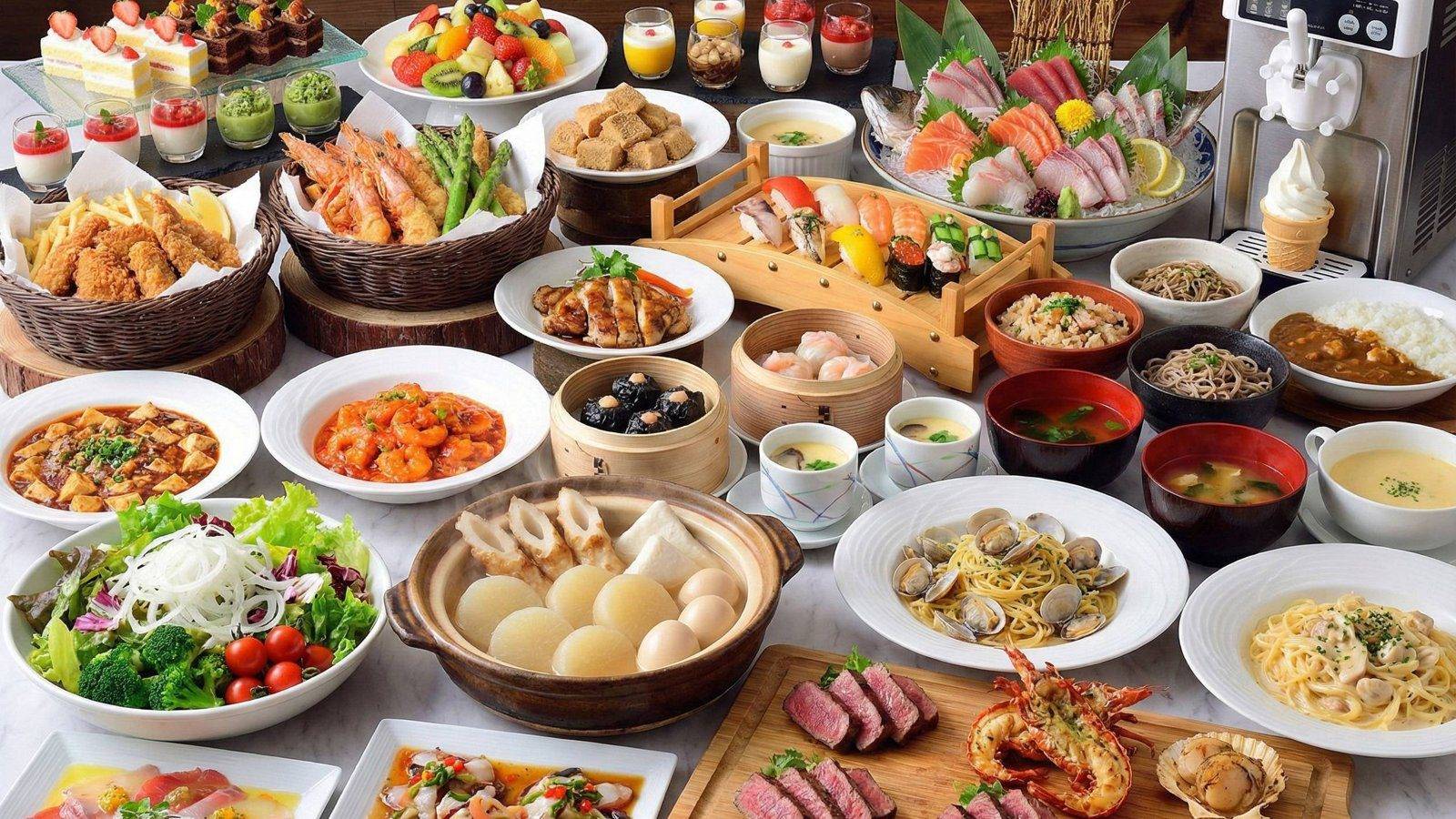 湖之飯店 うぶや晚餐自助餐菜色
